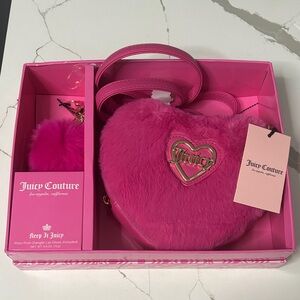 Juicy Couture Fuchsia Heart Bag with Gold Detail